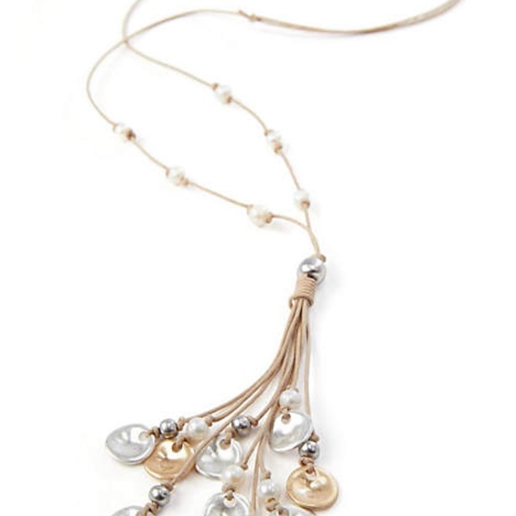 J. Jill NEW Pearl and Disk Cluster Pendant Necklace NWT - Picture 3 of 7